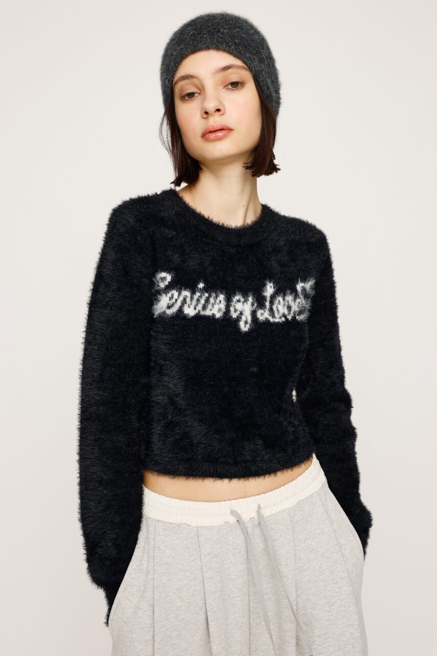 SLY「SHAGGY YARN LOGO C／N トップス」|ニット・セーター|