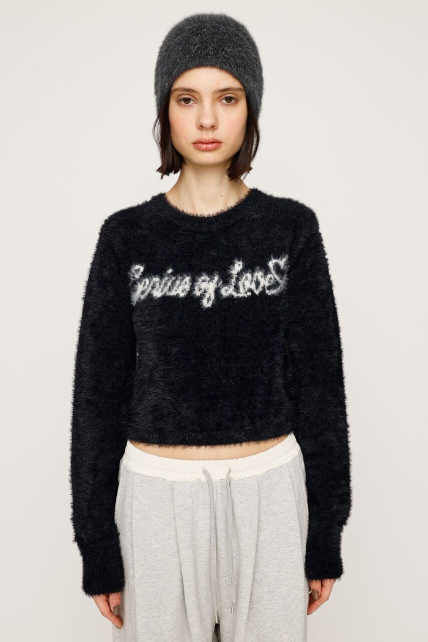 SLY「SHAGGY YARN LOGO C／N トップス」|ニット・セーター|