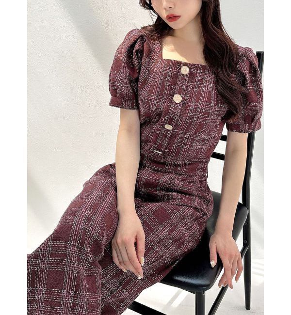 RESEXXY「ツイードコンパクトブラウス【セットアップ着用可能】」|シャツ・ブラウス|パープル