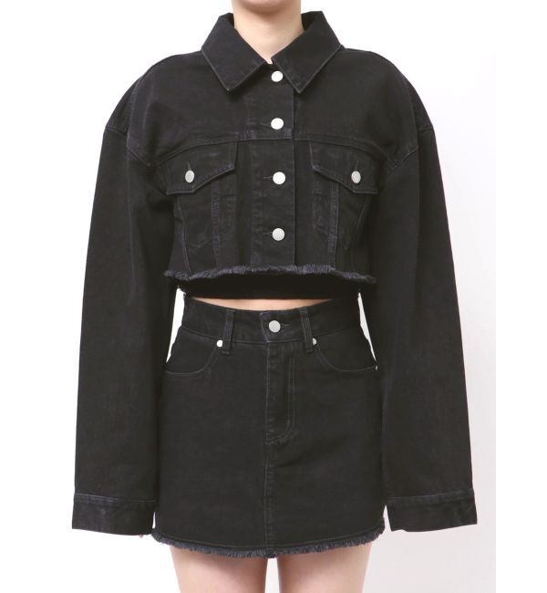 EMODA「ショートデニムブルゾン」|デニムジャケット|