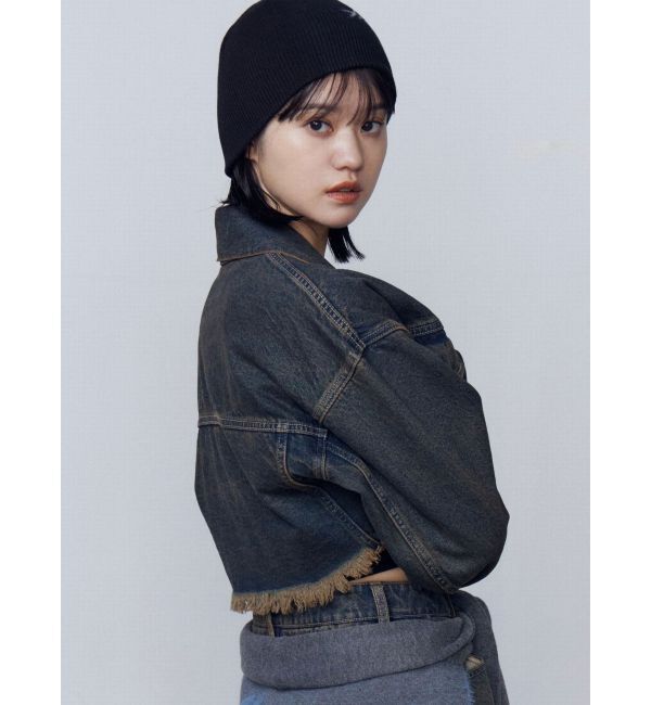 EMODA「ショートデニムブルゾン」|デニムジャケット|