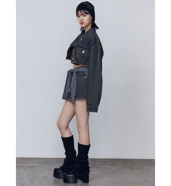 EMODA「ショートデニムブルゾン」|デニムジャケット|