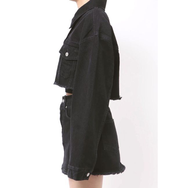 EMODA「ショートデニムブルゾン」|デニムジャケット|