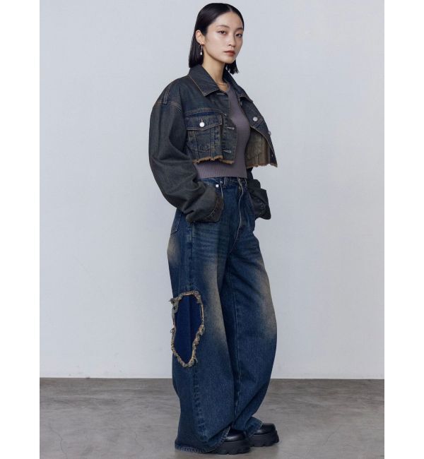 EMODA「ショートデニムブルゾン」|デニムジャケット|