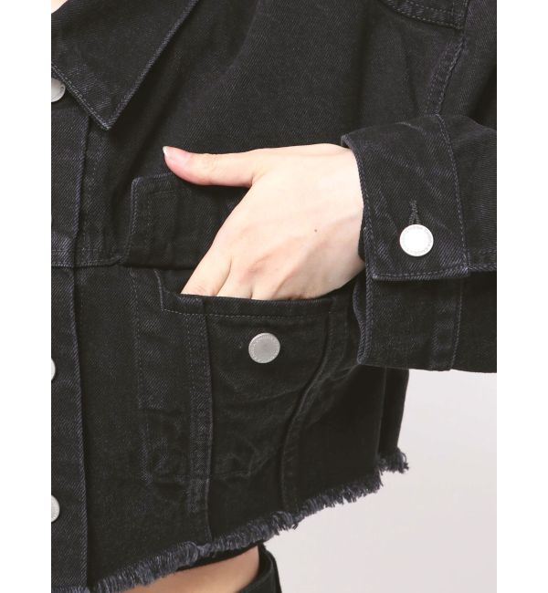 EMODA「ショートデニムブルゾン」|デニムジャケット|