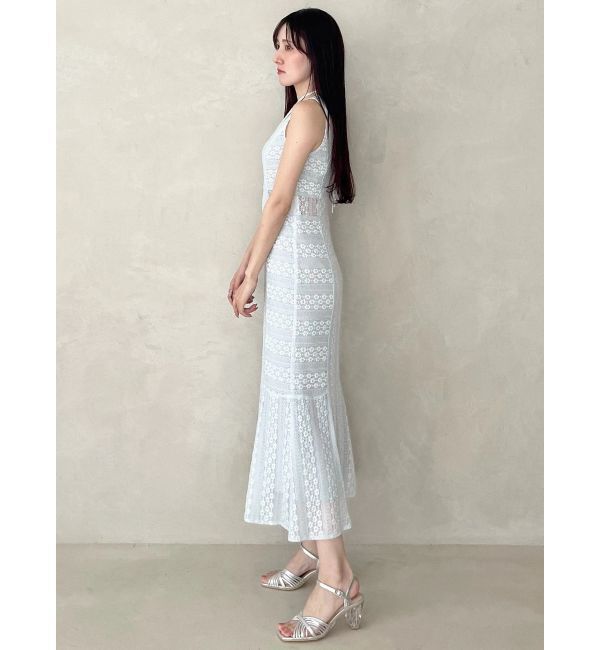 MERCURYDUO「カットレースブロッキングマーメイドワンピース」|ワンピース|