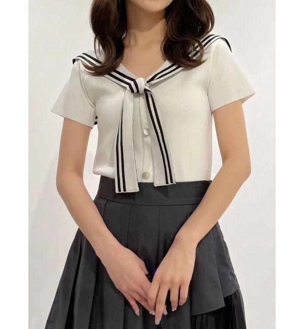 MERCURYDUO「セーラーカラーニット」|ニット・セーター|