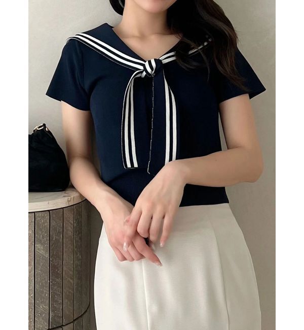 MERCURYDUO「セーラーカラーニット」|ニット・セーター|