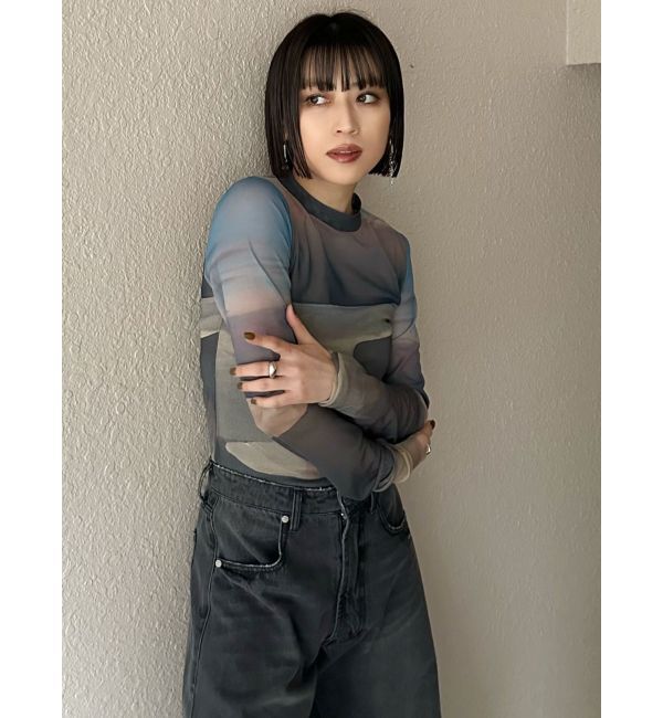 MURUA「Sceneryプリントシアートップス」|Tシャツ・カットソー|