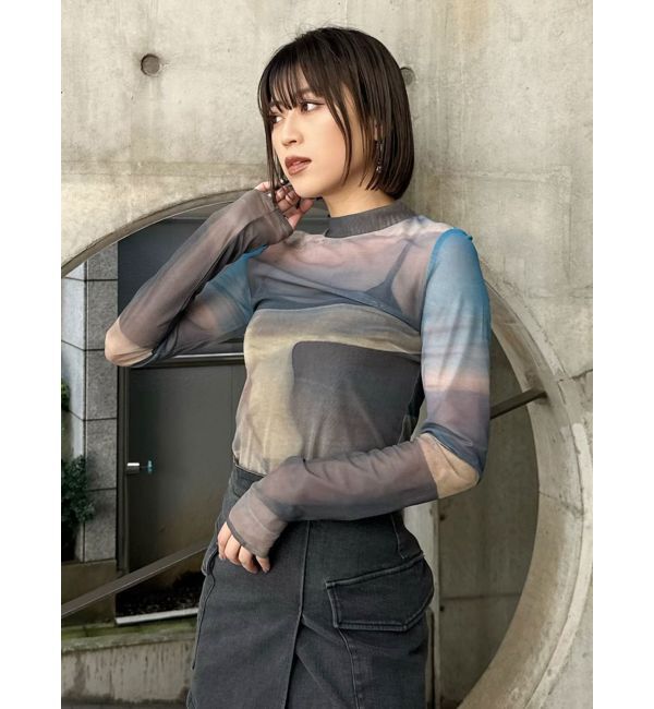 MURUA「Sceneryプリントシアートップス」|Tシャツ・カットソー|