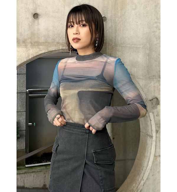 MURUA「Sceneryプリントシアートップス」|Tシャツ・カットソー|