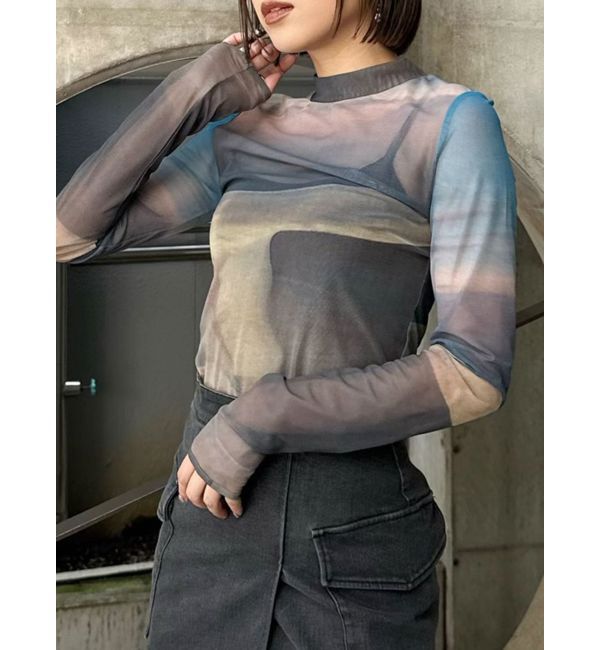 MURUA「Sceneryプリントシアートップス」|Tシャツ・カットソー|ミックス