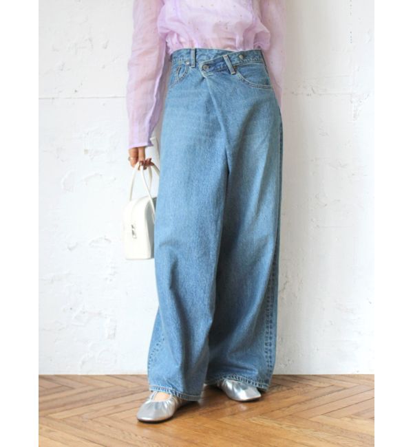 Ungrid「ラップデザインルーズデニム」|デニム|