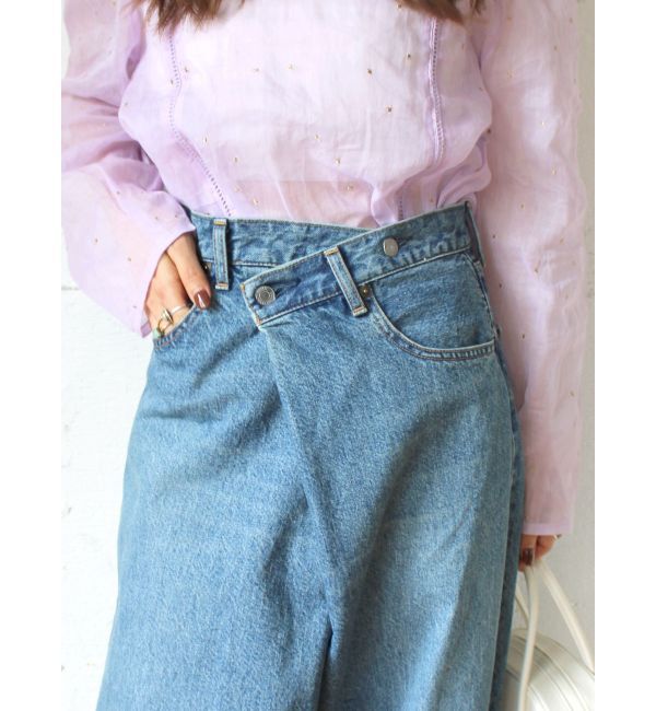 Ungrid「ラップデザインルーズデニム」|デニム|