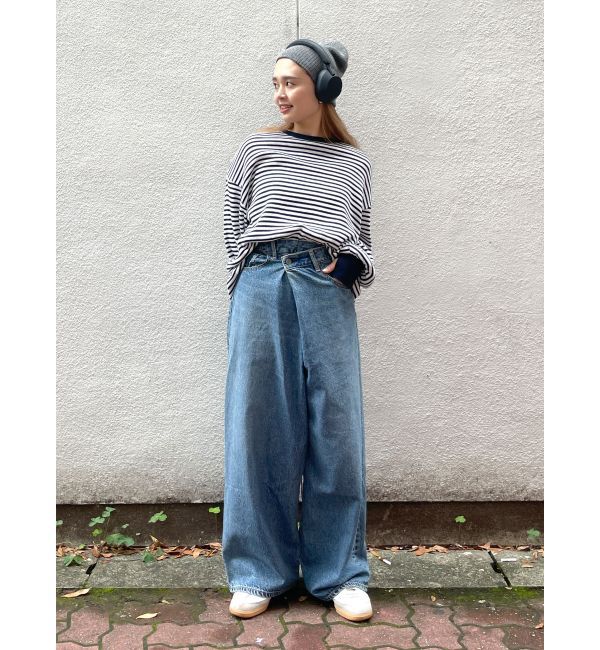 Ungrid「ラップデザインルーズデニム」|デニム|