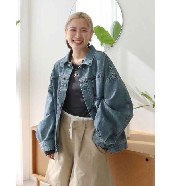 Ungrid「ルーズシルエットデニムジャケット」|ブルゾン・スタジャン|