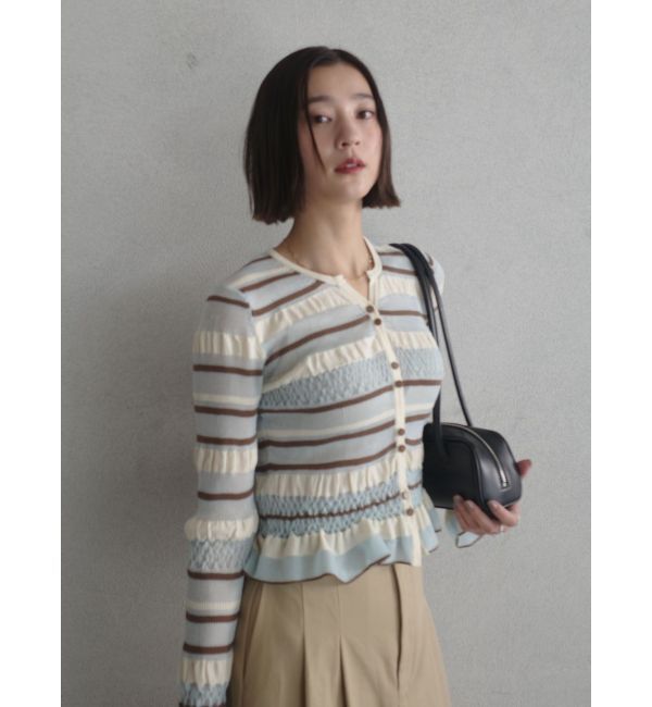LAGUNAMOON「シアーボーダーカーデプルオーバー」|ニット・セーター|