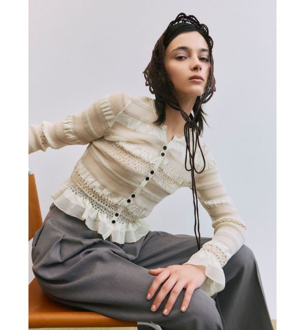 LAGUNAMOON「シアーボーダーカーデプルオーバー」|ニット・セーター|