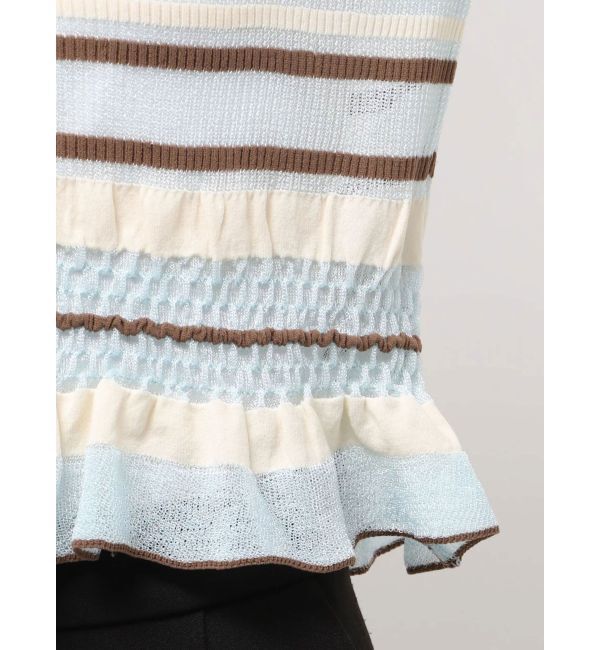 LAGUNAMOON「シアーボーダーカーデプルオーバー」|ニット・セーター|