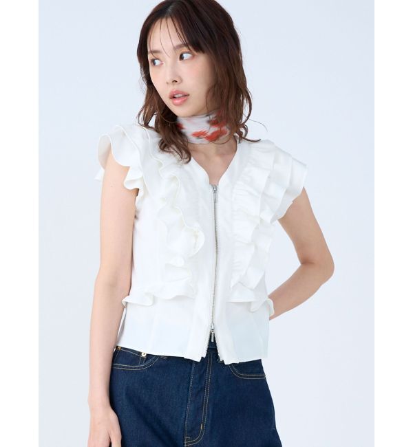 LAGUNAMOON「WZIPフリルブラウス」|シャツ・ブラウス|
