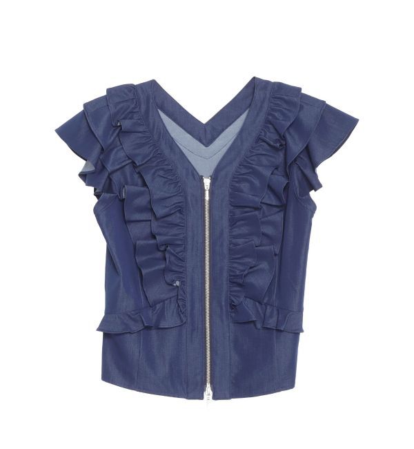 LAGUNAMOON「WZIPフリルブラウス」|シャツ・ブラウス|