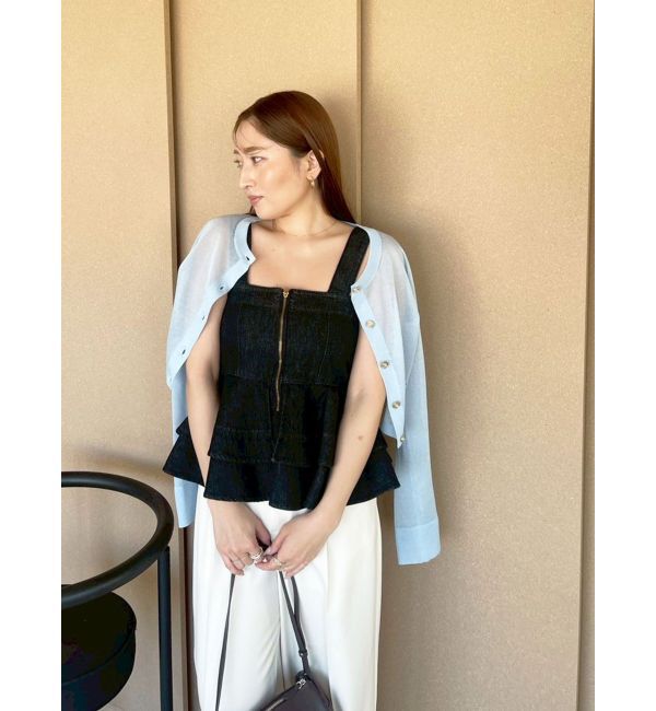 LAGUNAMOON「メタルボタンシアーニットカーディガン」|カーディガン|