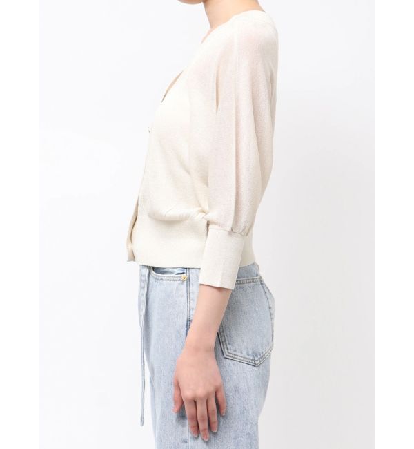 LAGUNAMOON「2WAYラメシアーニットカーディガン」|カーディガン|