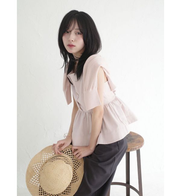 LAGUNAMOON「2WAYラメシアーニットカーディガン」|カーディガン|