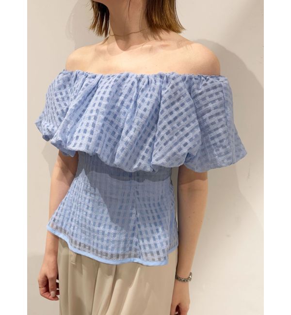LAGUNAMOON「オフショルペプラムブラウス」|シャツ・ブラウス|アイスブルー