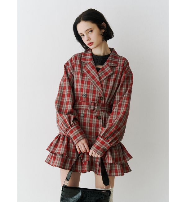 jouetie「ヘムフリルトレンチミニワンピース」|ワンピース|