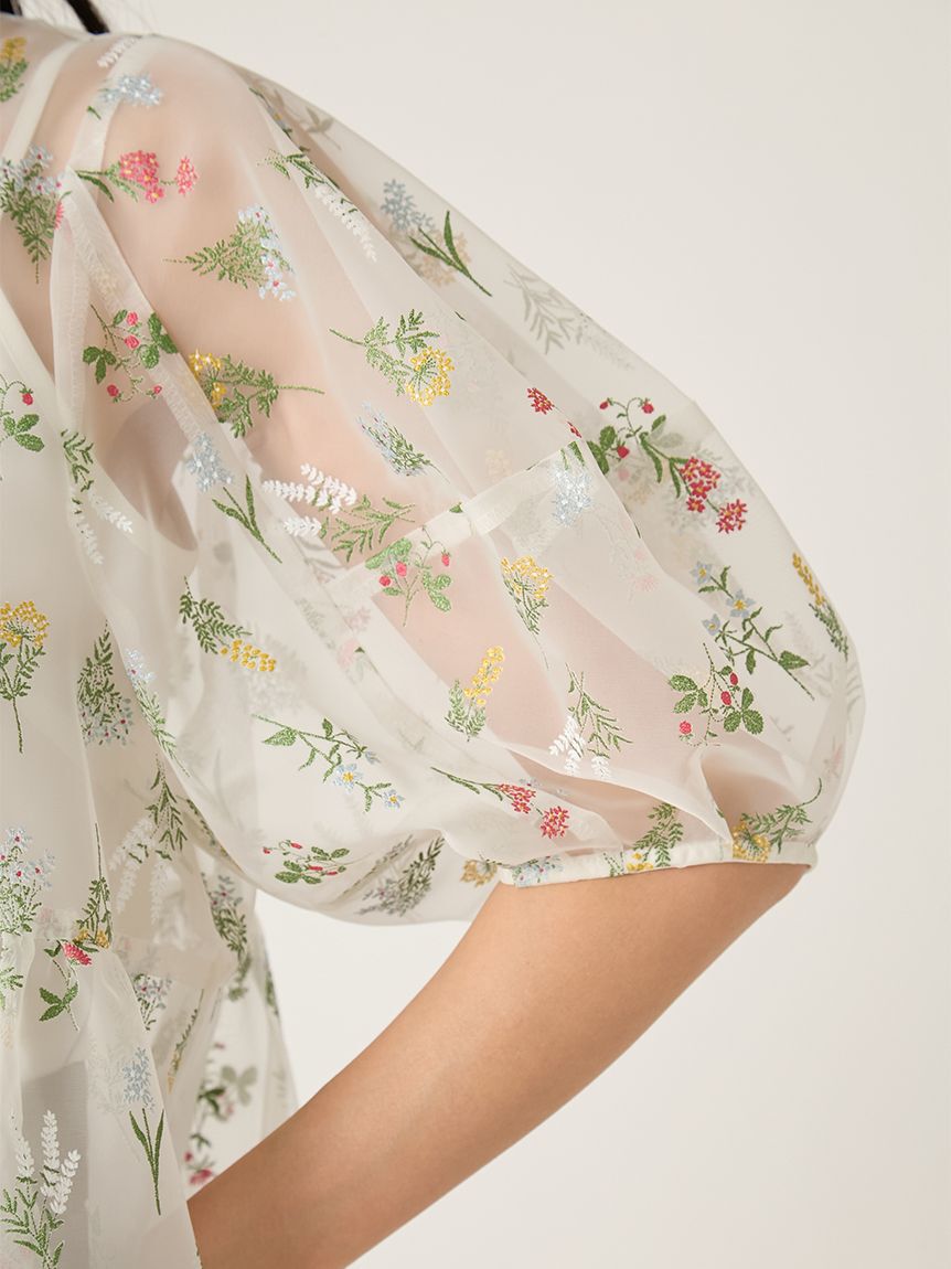 FRAY I.D「フラワーブライズオーガンジーチュニックブラウス」|シャツ・ブラウス|