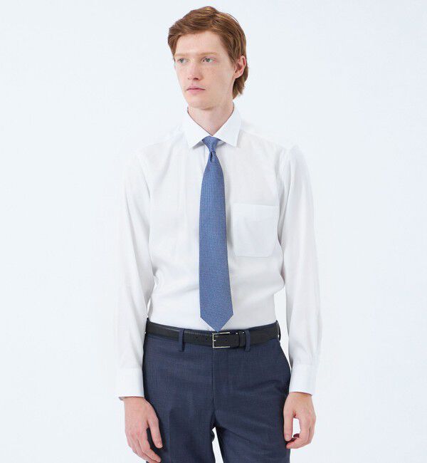 MACKINTOSH PHILOSOPHY「トロッター セミワイドシャツ 無地/ブルーバリエーション」|シャツ・ブラウス|ホワイト