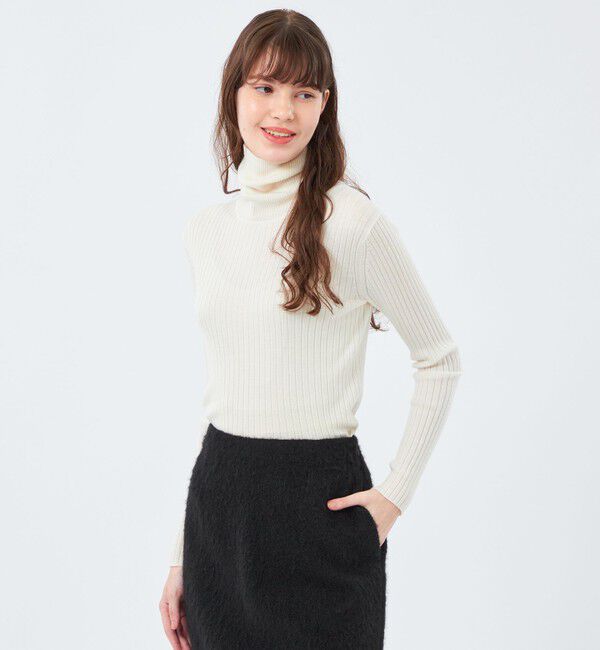 MACKINTOSH PHILOSOPHY「ウォッシャブルファインウールタートルニット」|ニット・セーター|オフホワイト