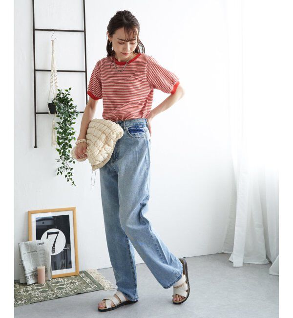 ikka「【雑誌 InRed 6月号掲載】ハニカム柄ジャガードカットソー」|Tシャツ・カットソー|