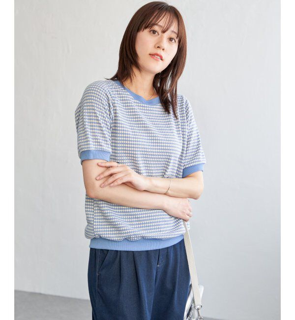 ikka「【雑誌 InRed 6月号掲載】ハニカム柄ジャガードカットソー」|Tシャツ・カットソー|