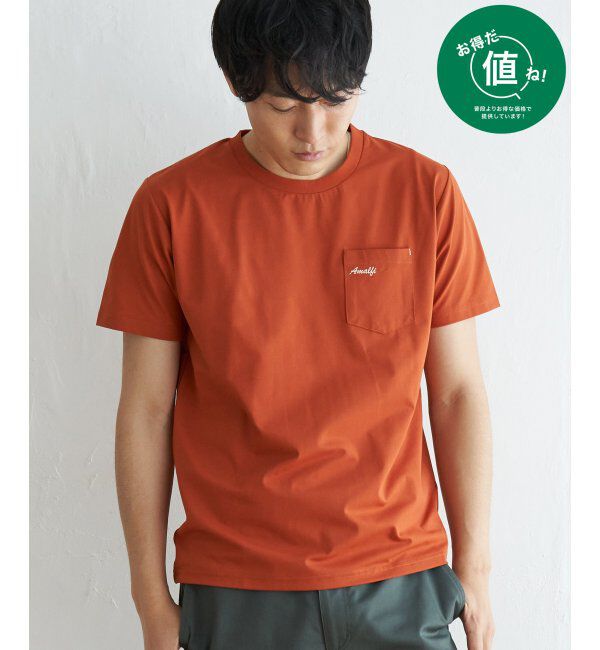 ikka「ソッカンＣＯＯＬポケットプリントＴ」|Tシャツ・カットソー|オレンジ