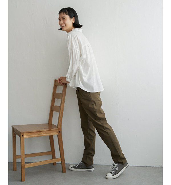 Lbc with Life「ジャカード襟フリルブラウス」|シャツ・ブラウス|