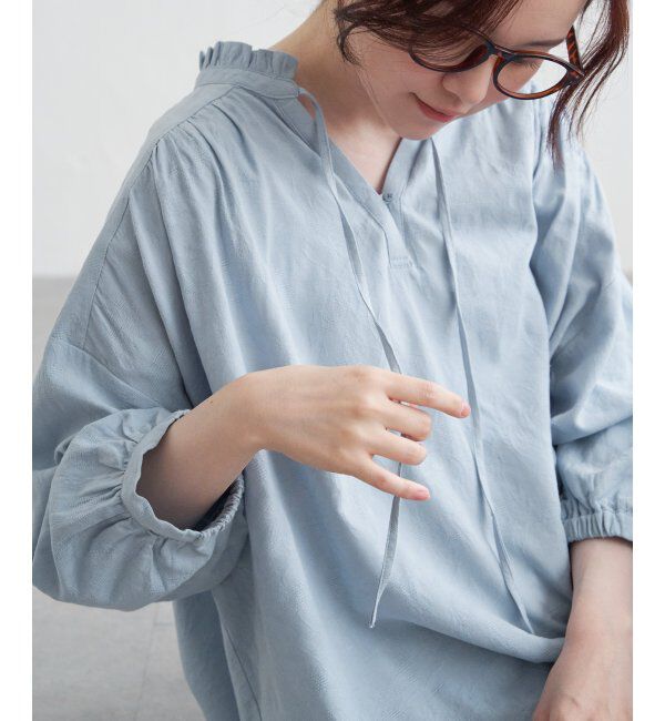 Lbc with Life「ジャカード襟フリルブラウス」|シャツ・ブラウス|