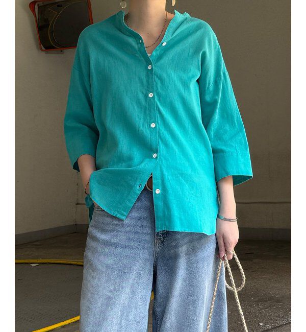 Lbc with Life「リネンコットン5分袖シャツ」|シャツ・ブラウス|