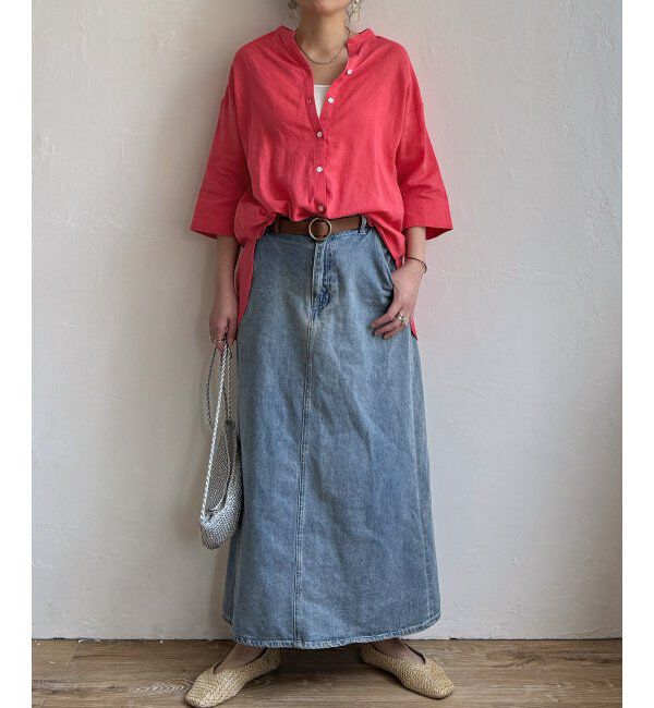 Lbc with Life「リネンコットン5分袖シャツ」|シャツ・ブラウス|