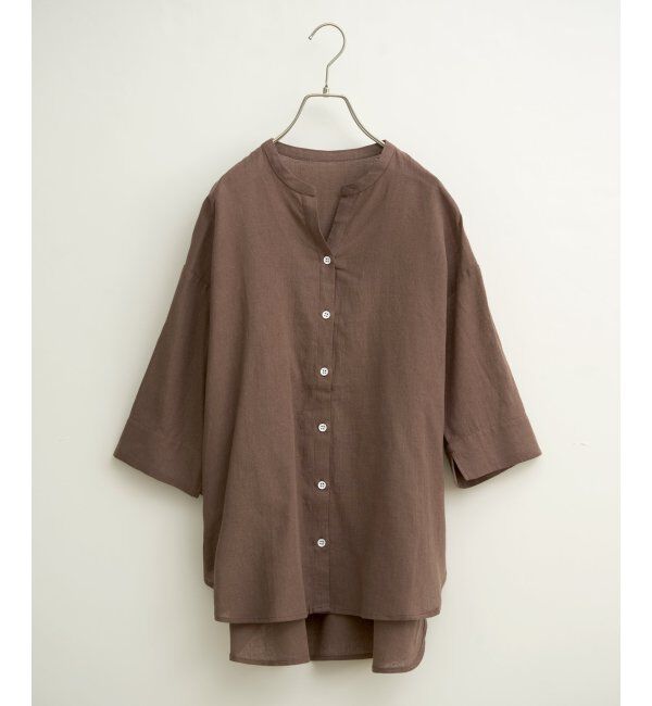 Lbc with Life「リネンコットン5分袖シャツ」|シャツ・ブラウス|