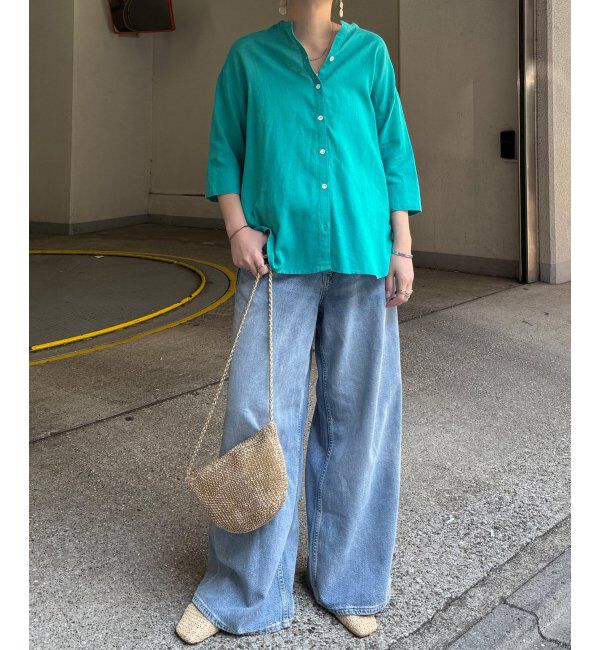 Lbc with Life「リネンコットン5分袖シャツ」|シャツ・ブラウス|