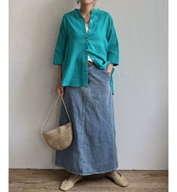 Lbc with Life「リネンコットン5分袖シャツ」|シャツ・ブラウス|