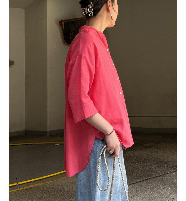 Lbc with Life「リネンコットン5分袖シャツ」|シャツ・ブラウス|