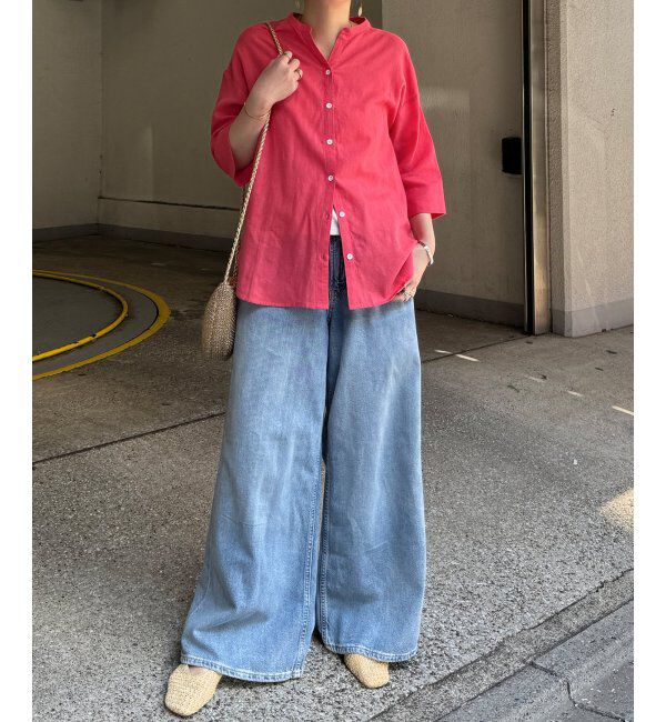 Lbc with Life「リネンコットン5分袖シャツ」|シャツ・ブラウス|