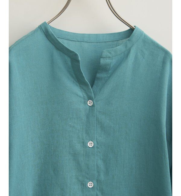 Lbc with Life「リネンコットン5分袖シャツ」|シャツ・ブラウス|