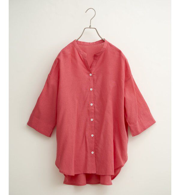 Lbc with Life「リネンコットン5分袖シャツ」|シャツ・ブラウス|