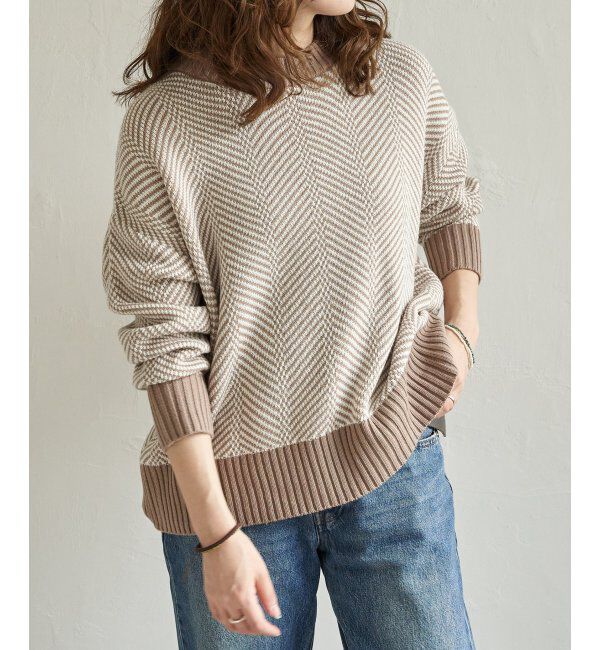 Lbc with Life「ヘリンボン柄ニットプルオーバー」|カーディガン|