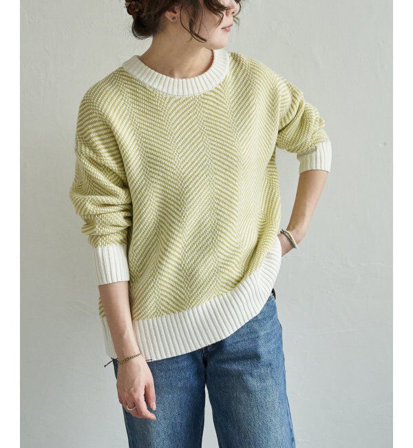 Lbc with Life「ヘリンボン柄ニットプルオーバー」|カーディガン|