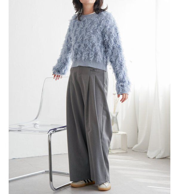 VENCE share style「リボンヤーンショート丈ニット」|ニット・セーター|